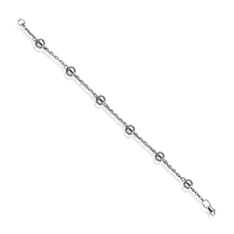 обзорное фото Браслет из белого золота Шарики 029621 Женские золотые браслеты обзорное фото Браслет из белого золота Шарики 029621  Женские золотые браслеты