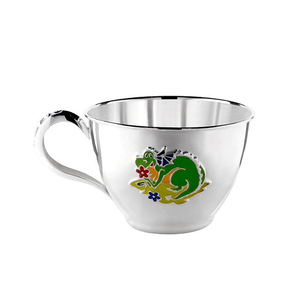 Срібна дитяча чашка з емаллю Дракончик 033174 детальне зображення ювелірного виробу Срібна дитяча чашка з емаллю Дракончик 033174 детальне зображення ювелірного виробу