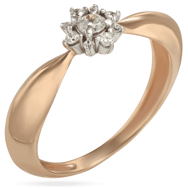 Золотое кольцо Цветок с фианитами 028566 детальное изображение ювелирного изделия Золотые кольца с фианитом Золотое кольцо Цветок с фианитами 028566 детальное изображение ювелирного изделия Золотые кольца с фианитом