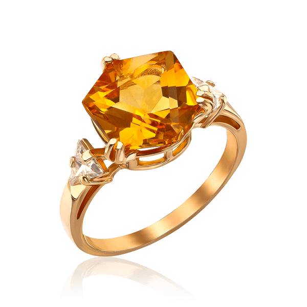 кольцо с цитрином и фианитами кольцо с цитрином и фианитами