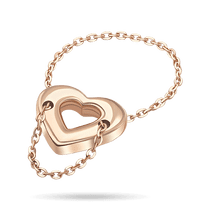 обзорное фото Золотое кольцо с регулируемым размером Сердце с вырезом 041371  Золотые кольца без вставок