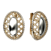 обзорное фото Золотые серьги с цирконием 420963  Золотые серьги с фианитом