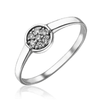 обзорное фото Золотое кольцо в минималистическом дизайне с бриллиантами 035188  Золотые кольца