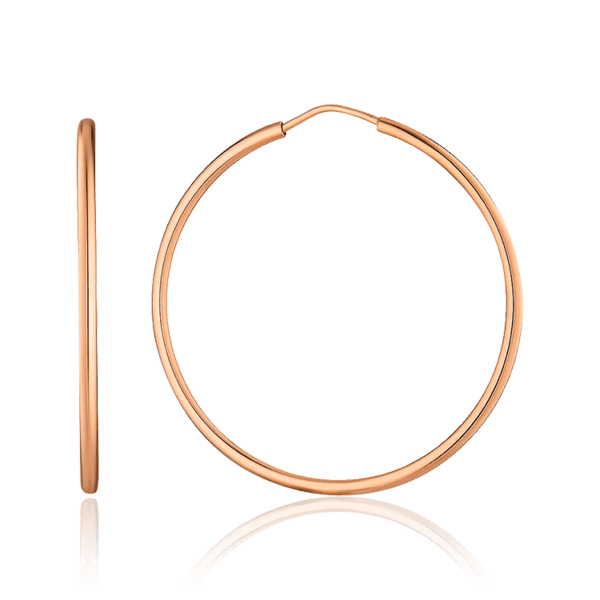 Золотые сережки кольца классические 3,5 см 036621 детальное изображение ювелирного изделия Золотые серьги