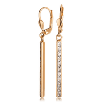 обзорное фото Золотые серьги 80035 Золотые серьги с фианитом обзорное фото Золотые серьги 80035  Золотые серьги с фианитом