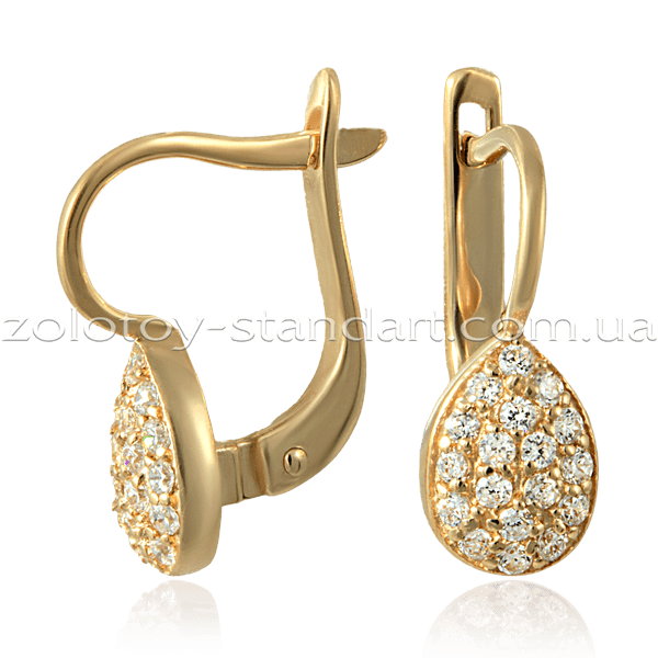 Золотые серьги капли с цирконием 2109951 детальное изображение ювелирного изделия Золотые серьги с фианитом Золотые серьги капли с цирконием 2109951 детальное изображение ювелирного изделия Золотые серьги с фианитом
