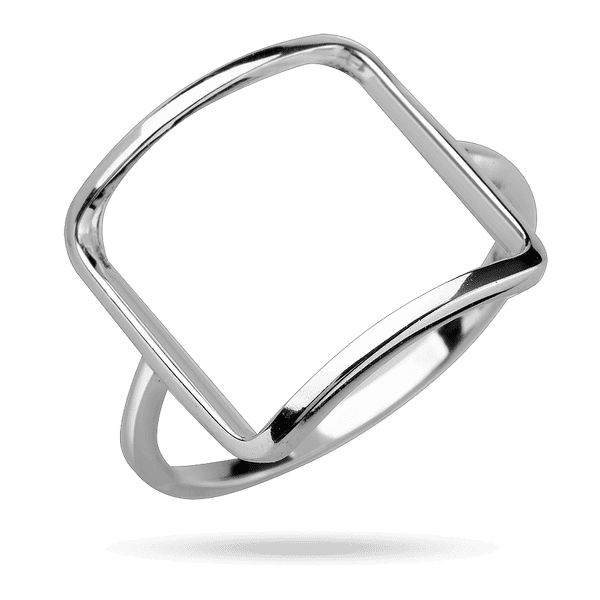 Серебряное кольцо квадрат без вставок 040211 детальное изображение ювелирного изделия Серебряные кольца без вставок Серебряное кольцо квадрат без вставок 040211 детальное изображение ювелирного изделия Серебряные кольца без вставок