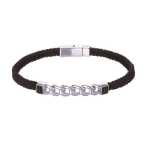 обзорное фото Браслет на руку шнурок с белым золотом 032387 Золотые браслеты обзорное фото Браслет на руку шнурок с белым золотом 032387  Золотые браслеты