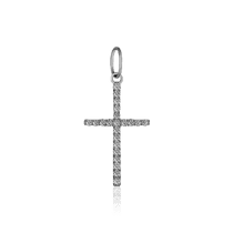 обзорное фото Серебряный крестик с фианитами 031309 Серебряные подвески крестики обзорное фото Серебряный крестик с фианитами 031309  Серебряные подвески крестики