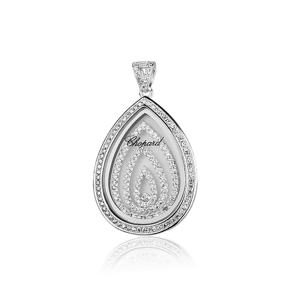 Серебряный подвес с фианитами Капля в стиле Chopard Серебряный подвес с фианитами Капля в стиле Chopard