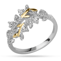 обзорное фото Серебряное кольцо с фианитами 027983  Серебряные кольца со вставками