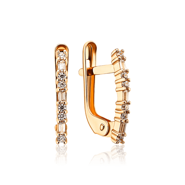 Золотые серьги с фианитами английский замок 035479 детальное изображение ювелирного изделия Золотые серьги Золотые серьги с фианитами английский замок 035479 детальное изображение ювелирного изделия Золотые серьги