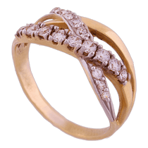 оглядове фото Золоте кільце з цирконієм 18136