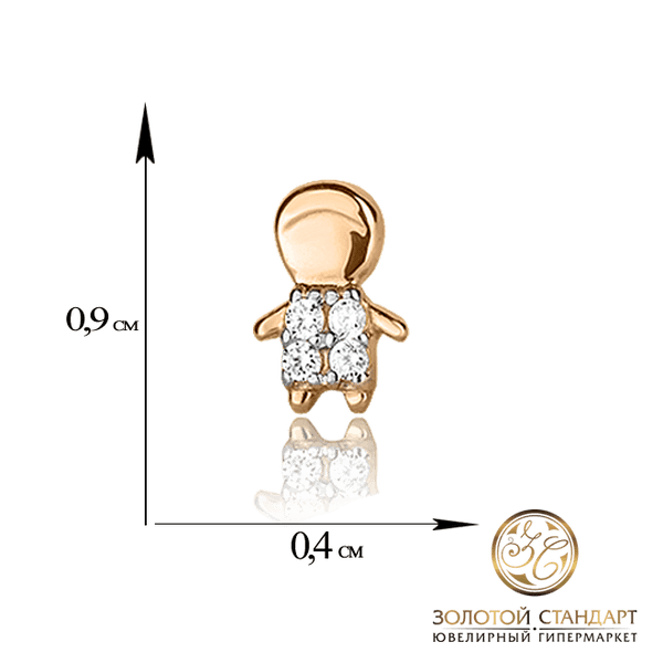 Золотая серьга одинарная Мальчик Золотая серьга одинарная Мальчик