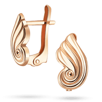 обзорное фото Серьги в красном золоте "Ondine" 041543 Золотые серьги без вставок обзорное фото Серьги в красном золоте "Ondine" 041543  Золотые серьги без вставок