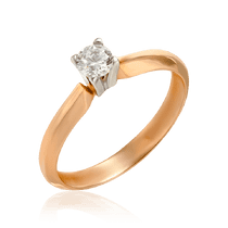 обзорное фото Золотое кольцо для предложения с одним фианитом 032268 Золотые кольца обзорное фото Золотое кольцо для предложения с одним фианитом 032268  Золотые кольца