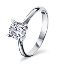 оглядове фото Каблучка для заручин з діамантом з білого золота 024471
