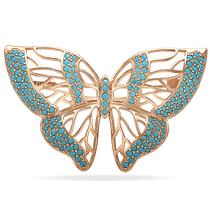 обзорное фото Брошь из красного золота 585 с фианитами 033663 Золотые броши обзорное фото Брошь из красного золота 585 с фианитами 033663  Золотые броши