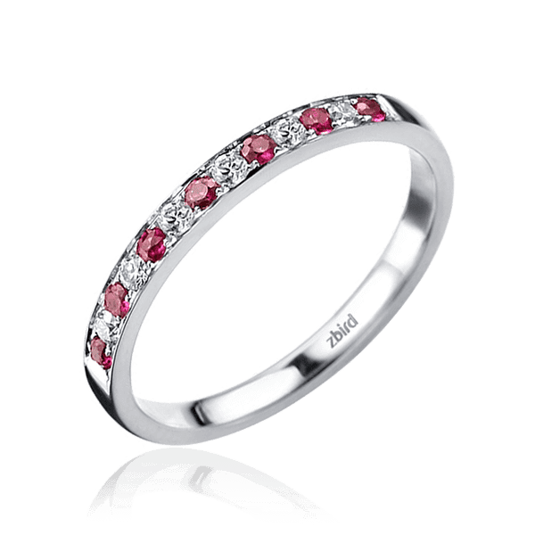 Золотое кольцо дорожка с красными и белыми бриллиантами 031062 детальное изображение ювелирного изделия Золотые кольца Золотое кольцо дорожка с красными и белыми бриллиантами 031062 детальное изображение ювелирного изделия Золотые кольца