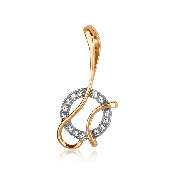 Золотой подвес с цирконием 160257 детальное изображение ювелирного изделия Золотые кулоны с фианитом