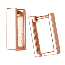 обзорное фото Золотые серьги широкие прямоугольной формы без вставок 037907 Серьги без камней обзорное фото Золотые серьги широкие прямоугольной формы без вставок 037907  Серьги без камней