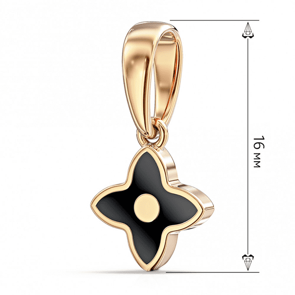 Золотой подвес в форме цветка с эмалью Золотой подвес в форме цветка с эмалью