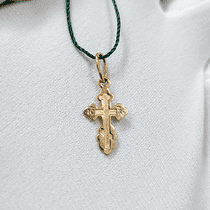 обзорное фото Золотой маленький крестик 029344  Детский золотой крестик