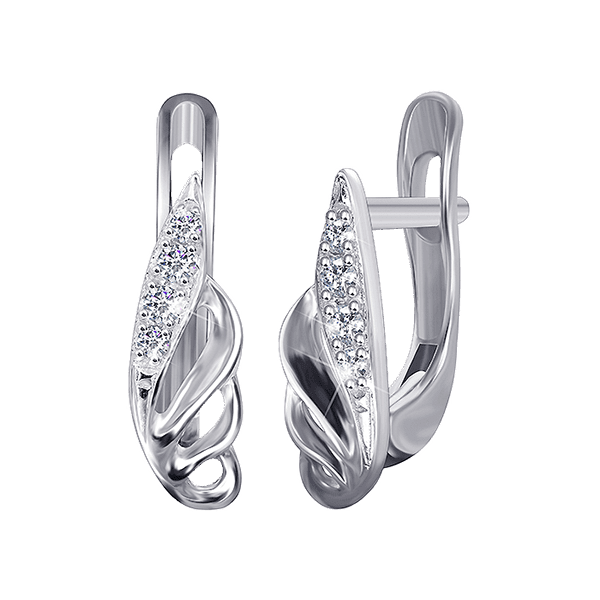 Серебряные серьги с фианитом 025504 детальное изображение ювелирного изделия Серебряные серьги с камнями Серебряные серьги с фианитом 025504 детальное изображение ювелирного изделия Серебряные серьги с камнями
