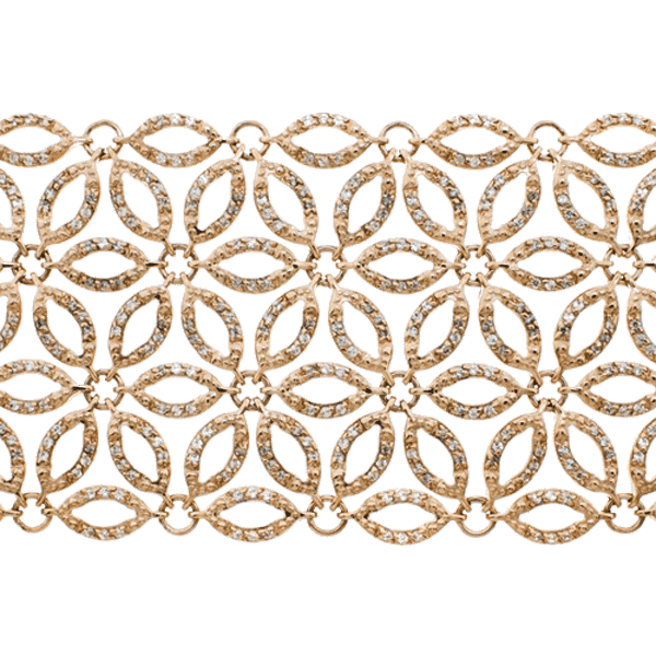 Широкий ажурный браслет из красного золота Широкий ажурный браслет из красного золота