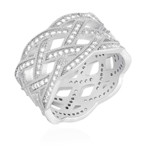 обзорное фото Серебряное кольцо массивное с фианитами 024686 Серебряные кольца с фианитом обзорное фото Серебряное кольцо массивное с фианитами 024686  Серебряные кольца с фианитом