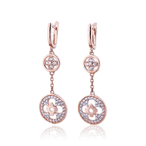 обзорное фото Золотые серьги с фианитами 029244 Золотые серьги с фианитом обзорное фото Золотые серьги с фианитами 029244  Золотые серьги с фианитом