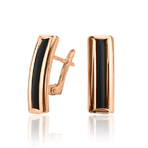 обзорное фото Золотые серьги с каучуком 029521 Золотые серьги с каучуком обзорное фото Золотые серьги с каучуком 029521  Золотые серьги с каучуком