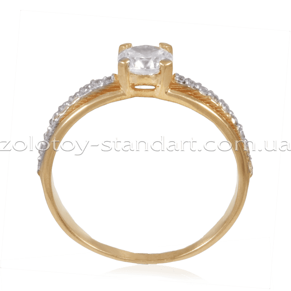 Золотое кольцо с фианитом  Золотое кольцо с фианитом