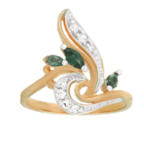 обзорное фото Серебряное кольцо КК3ФИ/004  Кольца с позолотой