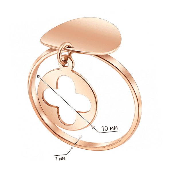 Креативное золотое кольцо с монеткой и подвеской с вырезом крестообразной формы
