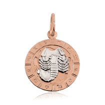 обзорное фото Золотой кулон знак зодиака Скорпион 028818 Золотые подвески знаки зодиака обзорное фото Золотой кулон знак зодиака Скорпион 028818  Золотые подвески знаки зодиака