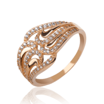 обзорное фото Золотое кольцо с фианитами 031491  Золотые кольца с фианитом