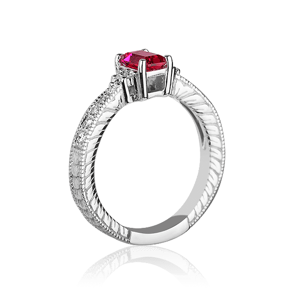 Золотое кольцо с рубином 027124 фото Золотое кольцо с рубином 027124 фото