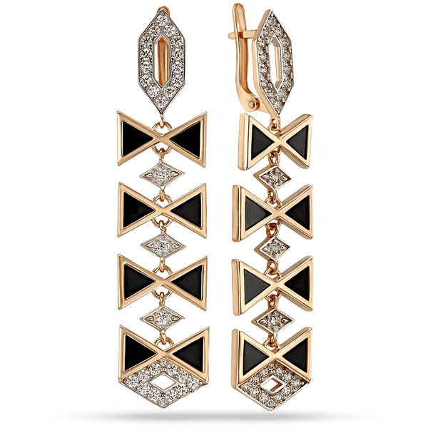 Золотые серьги вечерние с агатом и фианитами 033374 детальное изображение ювелирного изделия Золотые серьги Золотые серьги вечерние с агатом и фианитами 033374 детальное изображение ювелирного изделия Золотые серьги