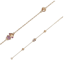 обзорное фото Браслет мама золотой Девочка и сердца 033788  Золотые браслеты