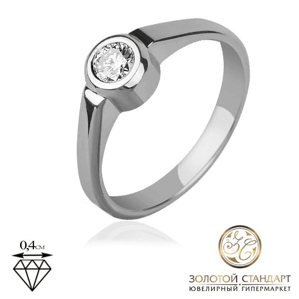 Помолвочное кольцо с бриллиантом в белом золоте Помолвочное кольцо с бриллиантом в белом золоте