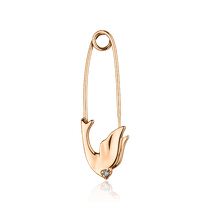 обзорное фото Золотая булавка с фианитом 028040 Золотые булавки обзорное фото Золотая булавка с фианитом 028040  Золотые булавки