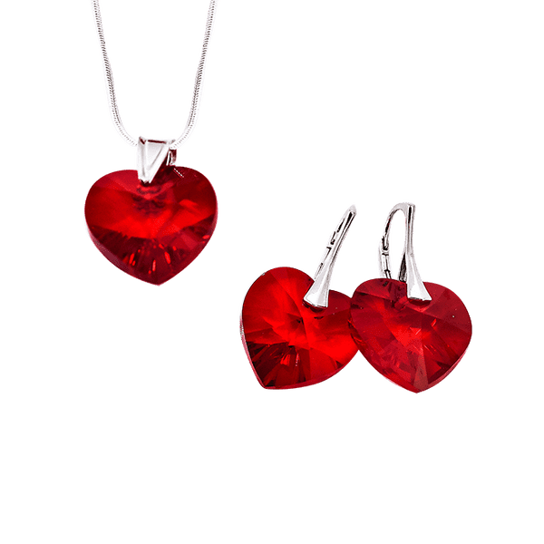 Серебряное колье Рубиновая страсть с Кристаллами Сваровски 025316 Серебряное колье Рубиновая страсть с Кристаллами Сваровски 025316