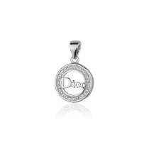 обзорное фото Серебряный подвес в стиле Dior с фианитами 027973 Серебряные подвески со вставками обзорное фото Серебряный подвес в стиле Dior с фианитами 027973  Серебряные подвески со вставками