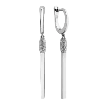 Серебряные серьги с фианитами Спичка 037750 детальное изображение ювелирного изделия Серебряные серьги с камнями Серебряные серьги с фианитами Спичка 037750 детальное изображение ювелирного изделия Серебряные серьги с камнями
