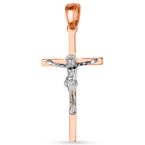 обзорное фото Золотой крестик с Иисусом 60010  Детский золотой крестик