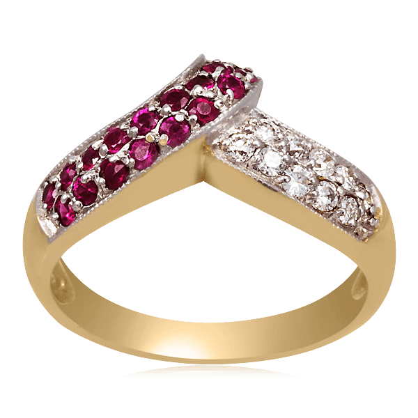 Кольцо с бриллиантами и рубинами 210076 детальное изображение ювелирного изделия Золотые кольца с рубином Кольцо с бриллиантами и рубинами 210076 детальное изображение ювелирного изделия Золотые кольца с рубином
