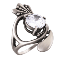 обзорное фото Серебряное кольцо с цирконием 11790  Серебряные кольца