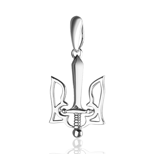 Серебряный подвес Трезубец, мечь и свобода 037364 детальное изображение ювелирного изделия Серебряная Украинская символика Серебряный подвес Трезубец, мечь и свобода 037364 детальное изображение ювелирного изделия Серебряная Украинская символика