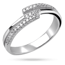 обзорное фото Серебряное кольцо с россыпью камней фианит 3 в 1 040213  Серебряные кольца с фианитом